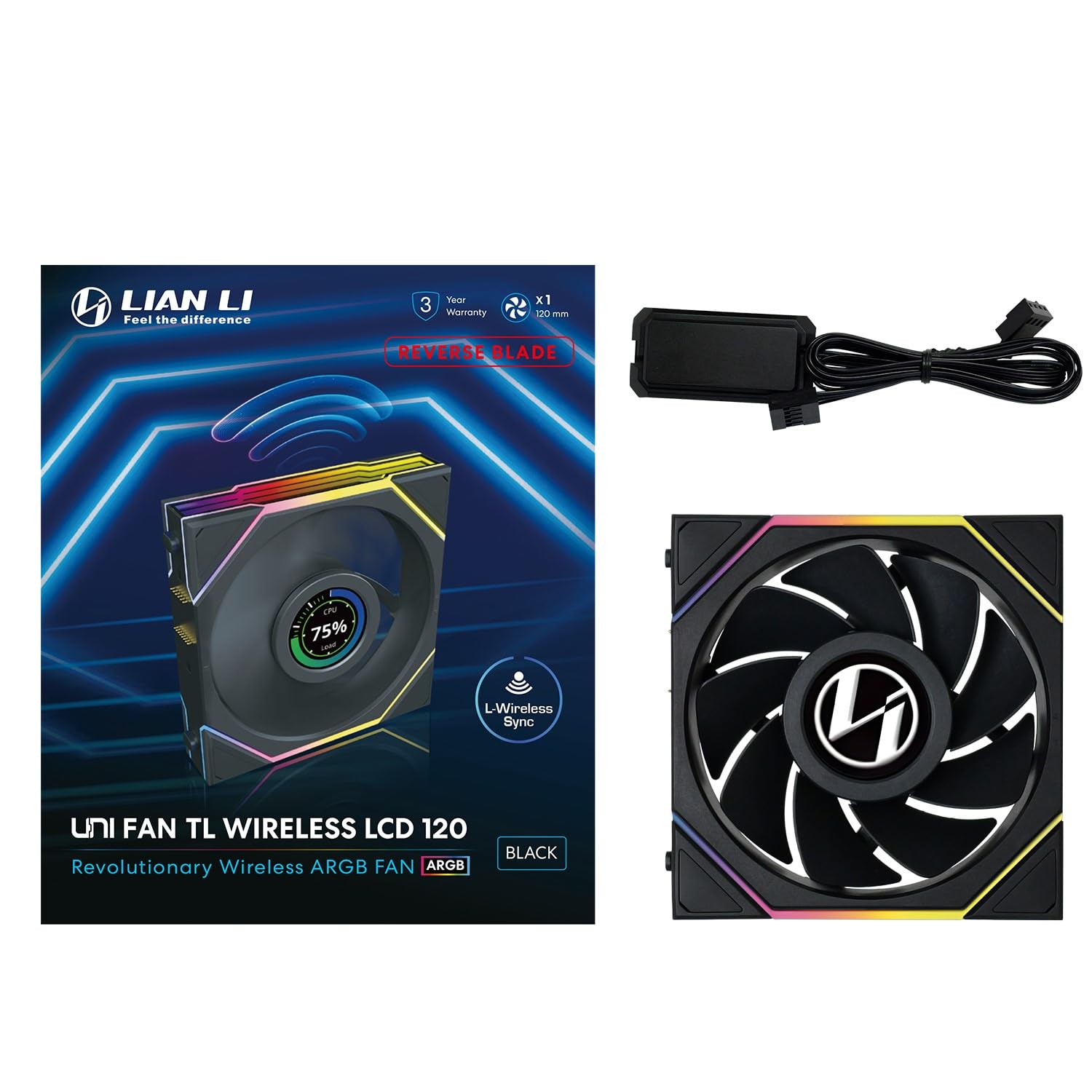 ❤️さん専用LIAN LI UNIFAN TL LCD 120【REVERSE B Lian Li UNI FAN TL LCD 120 Reverse Blade BK Single Pack